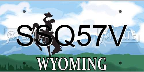SSQ57V Wyoming License Plate