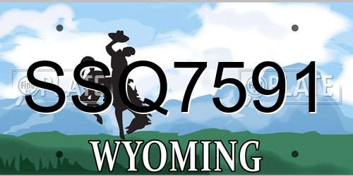 SSQ7591 Wyoming License Plate