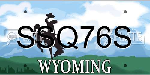 SSQ76S Wyoming License Plate