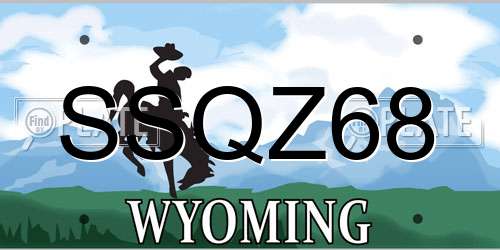 SSQZ68 Wyoming License Plate