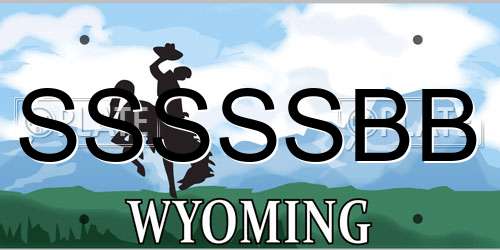 SSSSSBB Wyoming License Plate