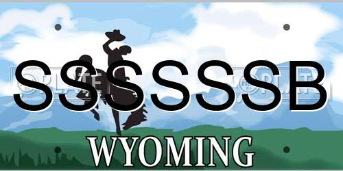 SSSSSSB Wyoming License Plate