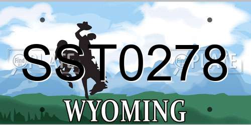 SST0278 Wyoming License Plate