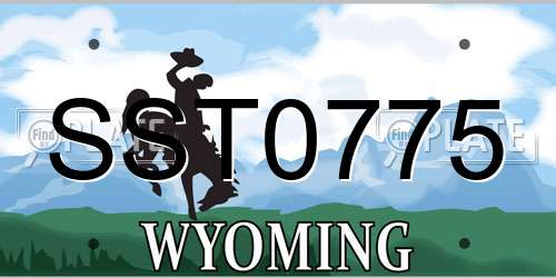 SST0775 Wyoming License Plate