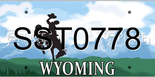 SST0778 Wyoming License Plate
