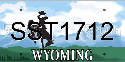 SST1712 Wyoming License Plate