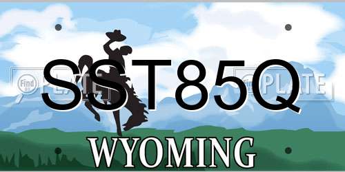 SST85Q Wyoming License Plate