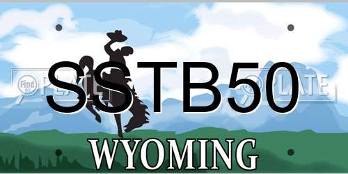 SSTB50 Wyoming License Plate