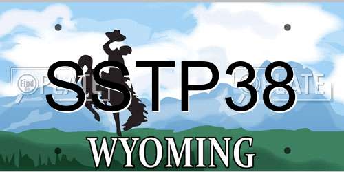 SSTP38 Wyoming License Plate