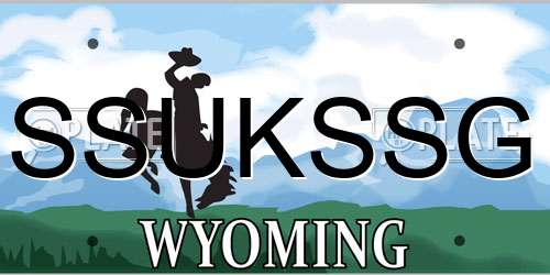 SSUKSSG Wyoming License Plate