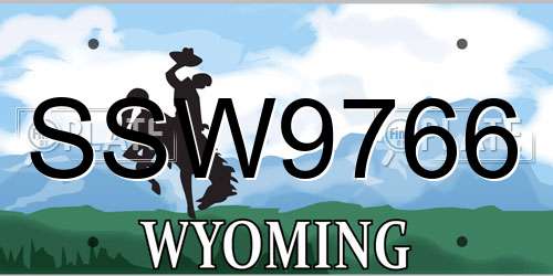 SSW9766 Wyoming License Plate