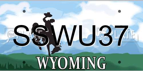 SSWU37 Wyoming License Plate