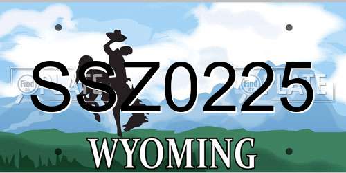 SSZ0225 Wyoming License Plate