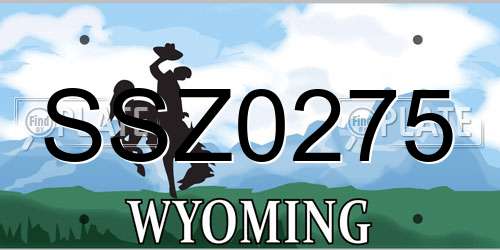 SSZ0275 Wyoming License Plate