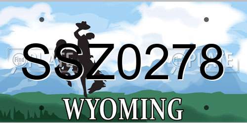 SSZ0278 Wyoming License Plate