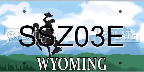 SSZ03E Wyoming License Plate