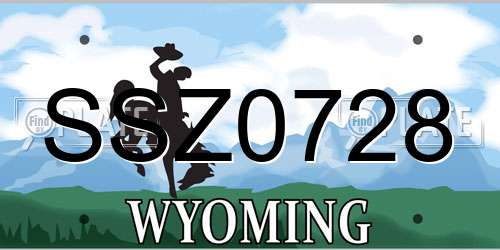 SSZ0728 Wyoming License Plate