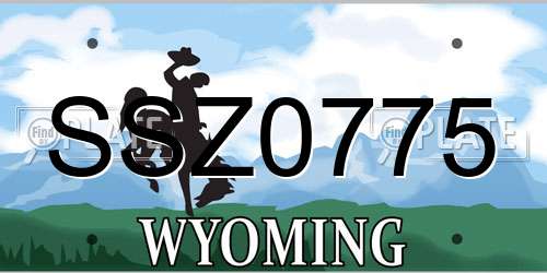 SSZ0775 Wyoming License Plate