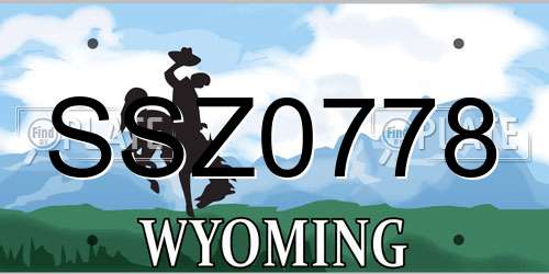 SSZ0778 Wyoming License Plate