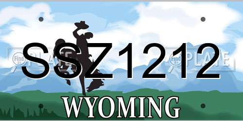SSZ1212 Wyoming License Plate