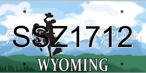 SSZ1712 Wyoming License Plate