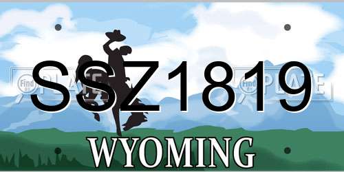 SSZ1819 Wyoming License Plate