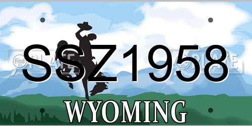 SSZ1958 Wyoming License Plate