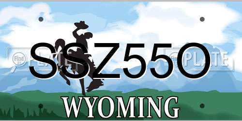 SSZ55O Wyoming License Plate