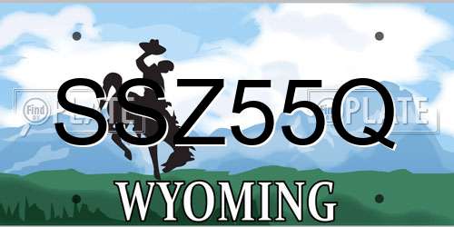 SSZ55Q Wyoming License Plate