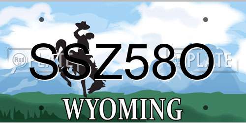 SSZ58O Wyoming License Plate