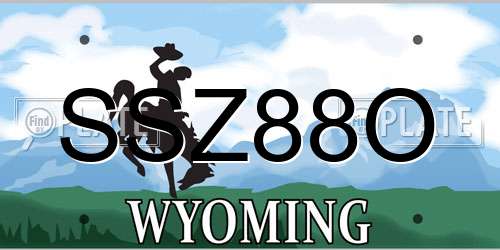 SSZ88O Wyoming License Plate