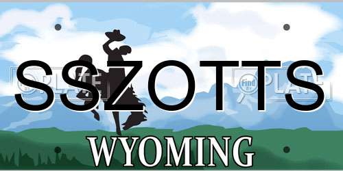 SSZOTTS Wyoming License Plate