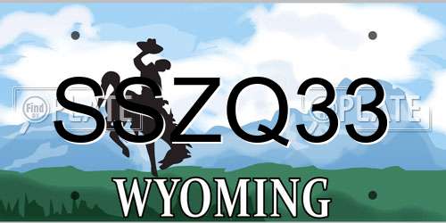 SSZQ33 Wyoming License Plate