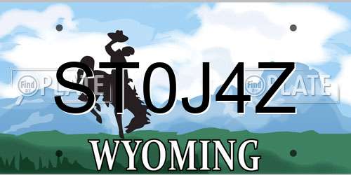 ST0J4Z Wyoming License Plate