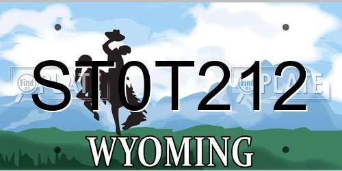 ST0T212 Wyoming License Plate
