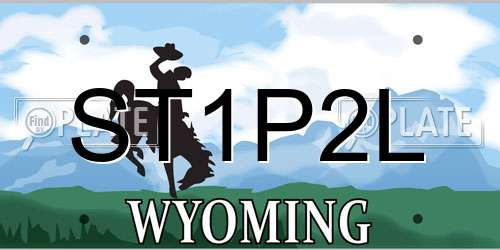 ST1P2L Wyoming License Plate