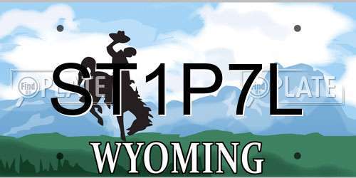ST1P7L Wyoming License Plate