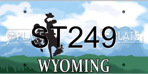 ST249 Wyoming License Plate