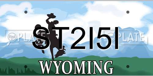 ST2I5I Wyoming License Plate