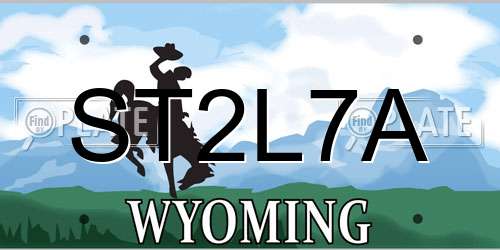 ST2L7A Wyoming License Plate