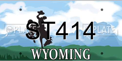 ST414 Wyoming License Plate