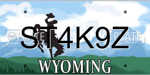 ST4K9Z Wyoming License Plate