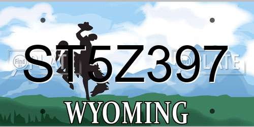 ST5Z397 Wyoming License Plate