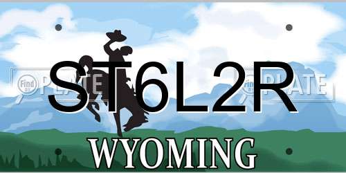 ST6L2R Wyoming License Plate