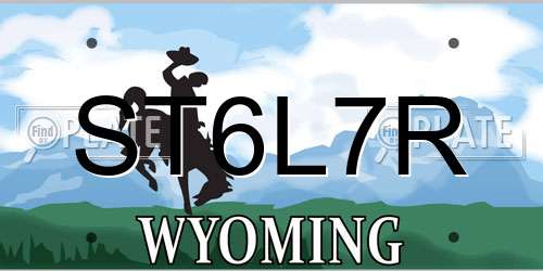 ST6L7R Wyoming License Plate