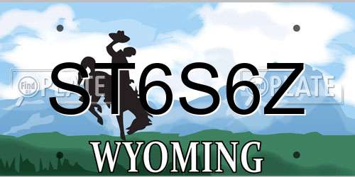 ST6S6Z Wyoming License Plate