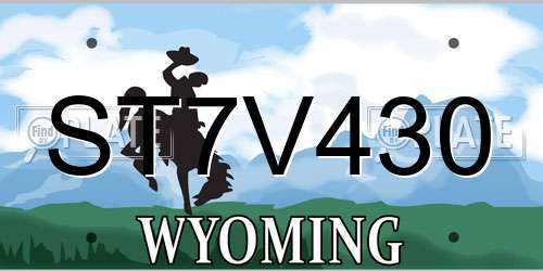 ST7V430 Wyoming License Plate