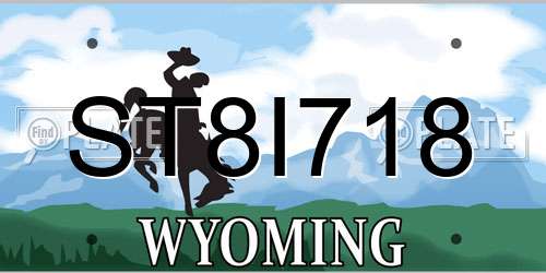 ST8I718 Wyoming License Plate