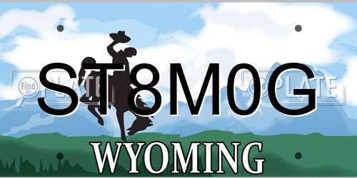 ST8M0G Wyoming License Plate