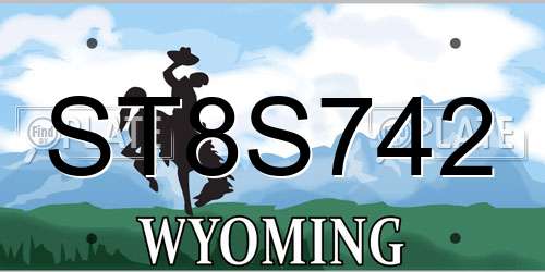 ST8S742 Wyoming License Plate